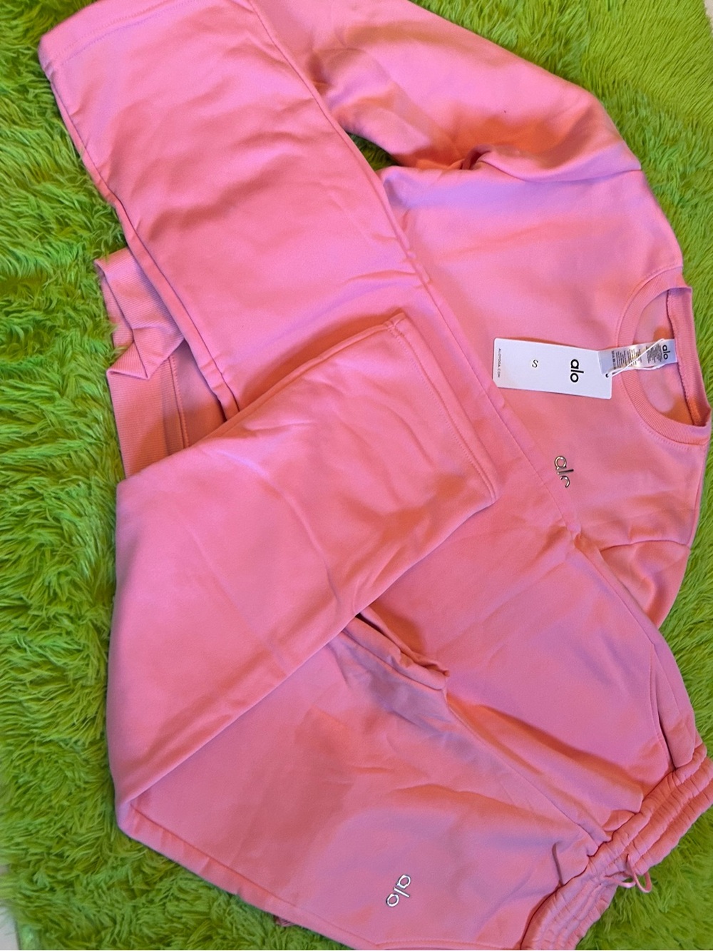 ALO Yoga Kids Pink Jogger Sweatpants - Soft Pink